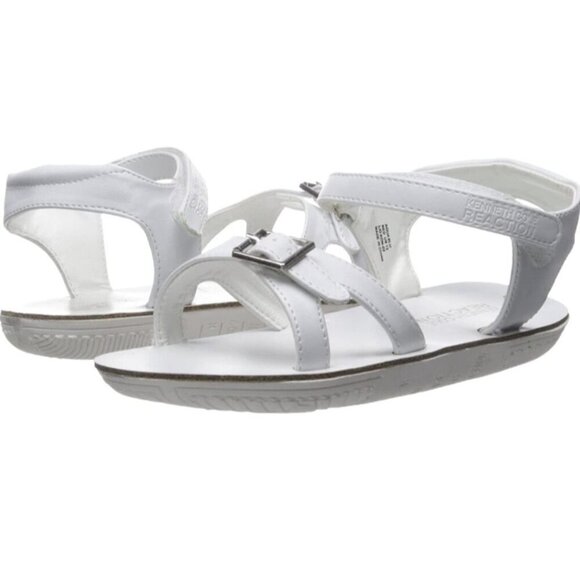 Kenneth Cole Reaction Girls Toddler Little Kid Age 4-5 Ankle Strap Sandal White - Picture 1 of 7